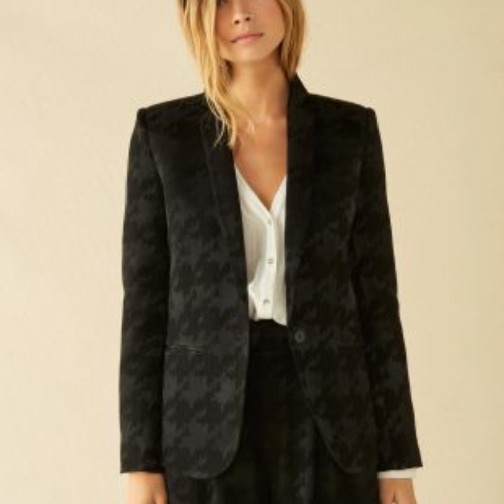 ba&sh Black Houndstooth Blazer
